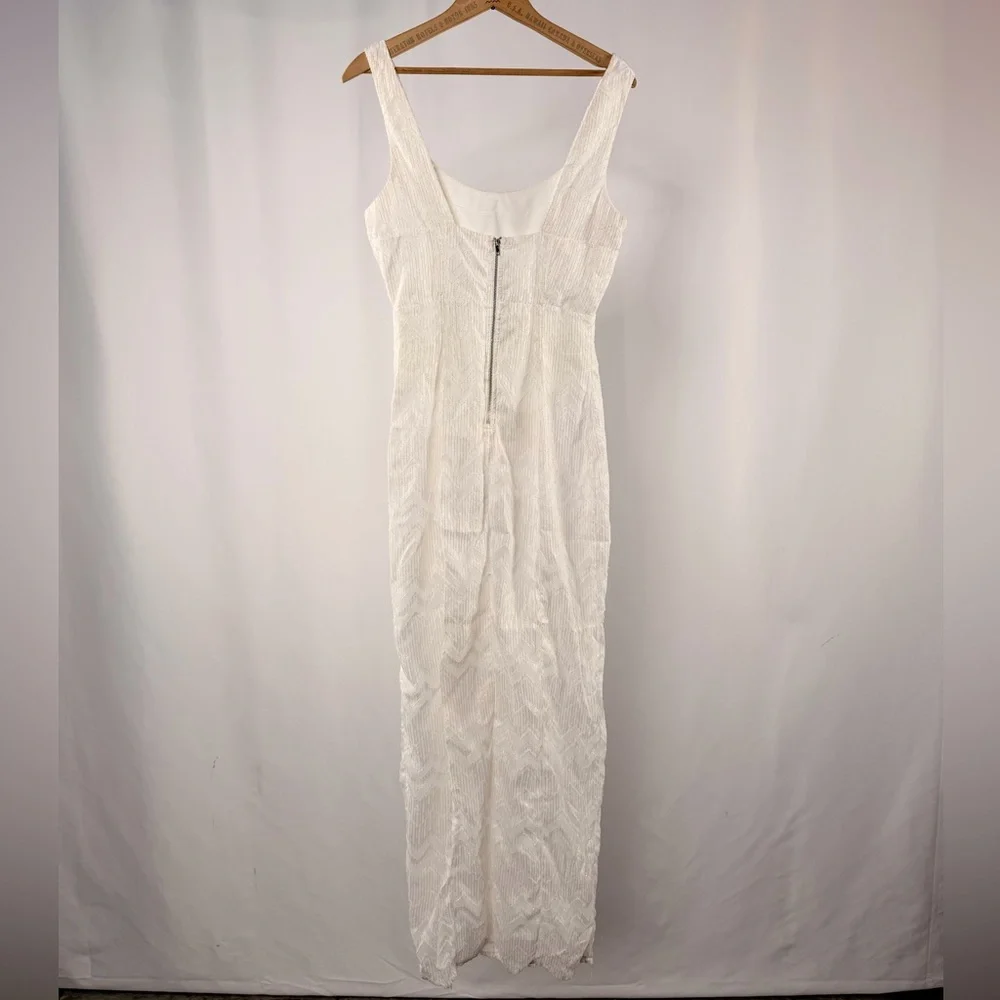 Showpo Cut Out Slit Maxi‎ Dress in White Size 4